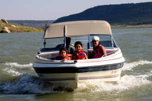 Boating on Navajo Lake
